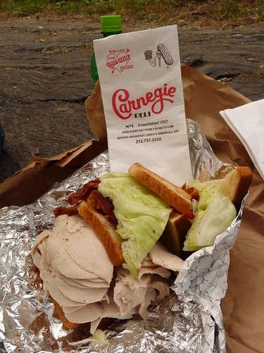 Our (massive) lunch from Carnigies Deli