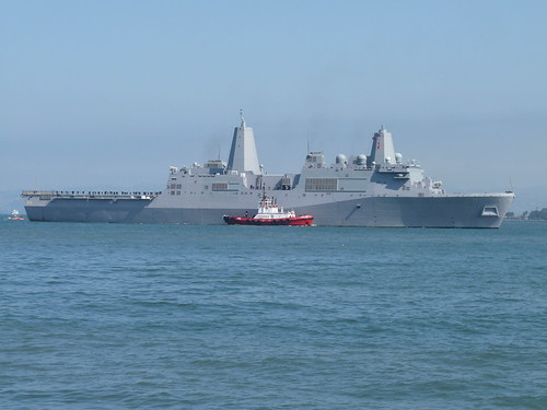 Navy vessel sailing in for Fleet Week