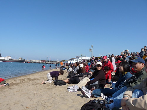 Crowds watching the Blue Angels
