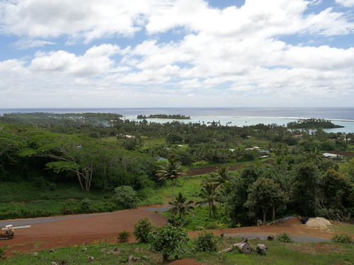 View over Muri Beach and the islands