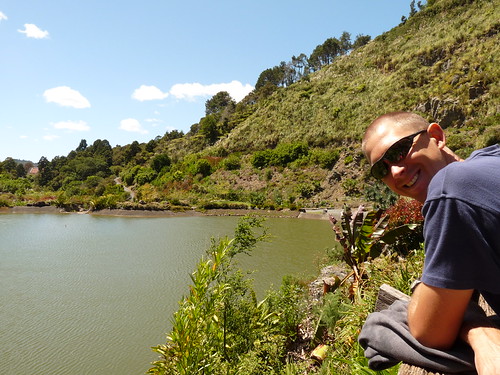 Ed and the lake at Whangarei Quarry Gardens