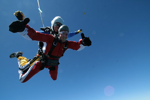 Ed skydiving over Lake Taupo