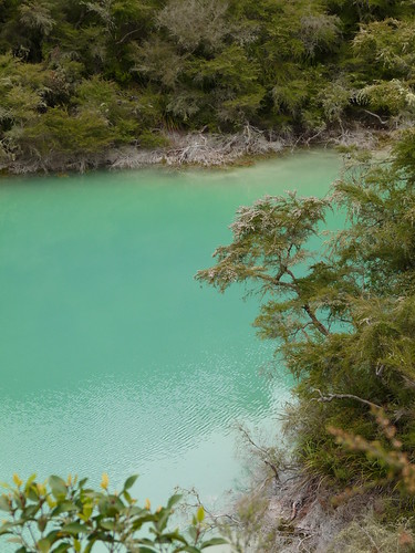 The crater lake at Rainbow Mountain