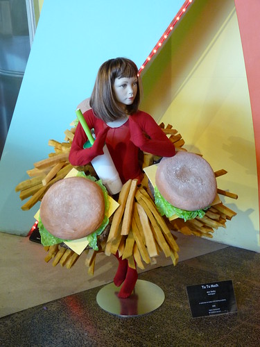Wearable art making a statement about childhood obesity and fast food