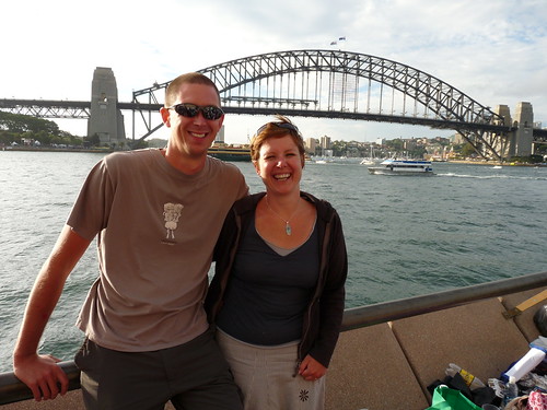 Us in front of Sydney Harbour Bridge on New Year&rsquo;s Eve