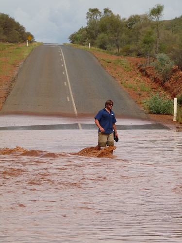 Paul checking the water depth