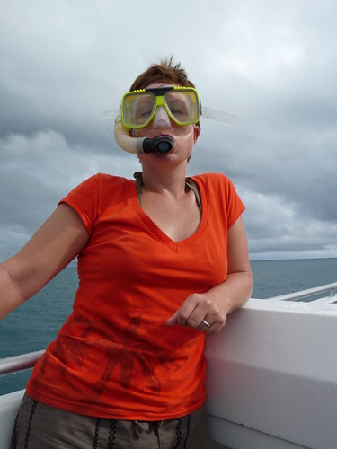 Claire ready for snorkelling