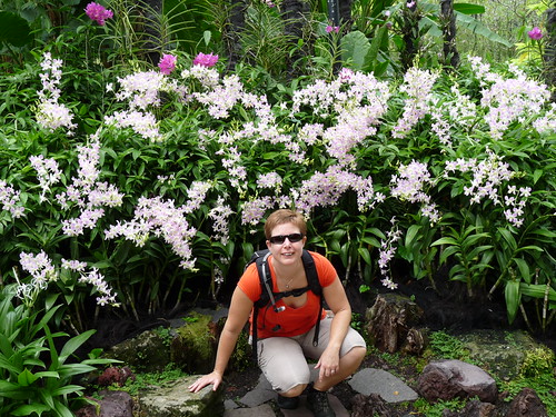 Claire with the orchids