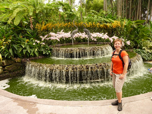 Fountain in the orchid garden