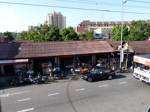 Daytime view from our window of the eatery opposite
