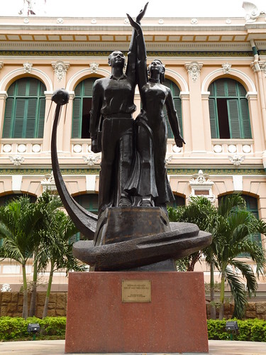Communist statue outside the main post office in Ho Chi Minh