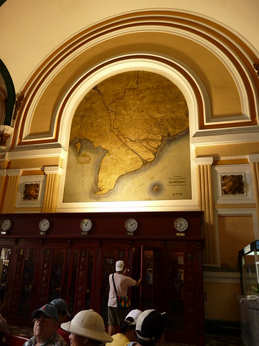 Telephone booths inside the main post office in Ho Chi Minh