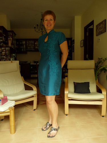 Claire with her new dress