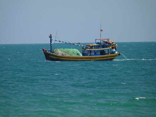 Fishing ship off shore