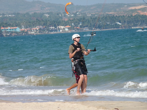 Ed learning to kitesurf on Mui Ne Beach