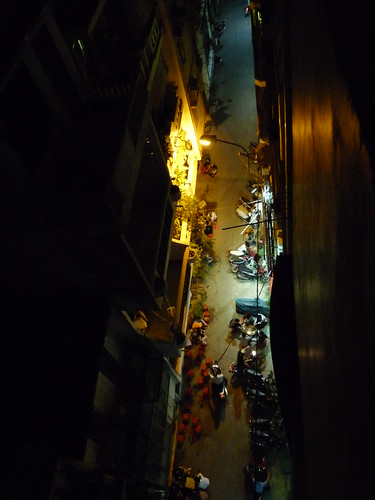 View from our balcony at night