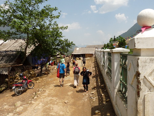Walking through the village