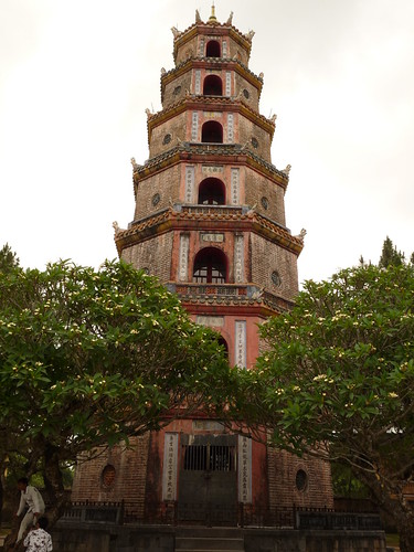 The octagonal tower at the Thien Mu Pagoda