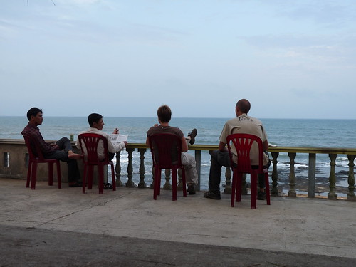 Tough life this - beer and breaking waves