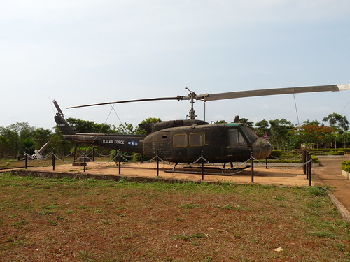 American helicopter at the Khe Sanh Airbase