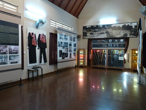 Inside the museum building at the Killing Fields of Choeung Ek