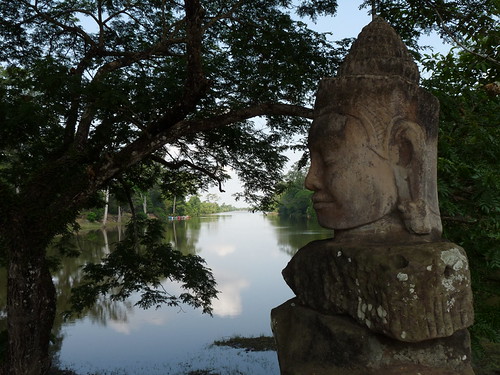 Buddah head at Bayon Temple South Gate